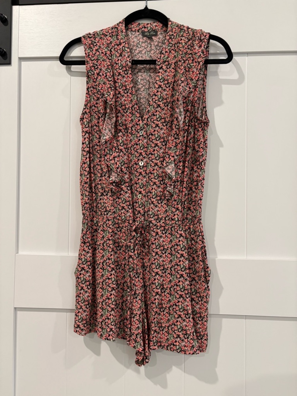 Lily Rose Pink Floral Sleeveless Romper
